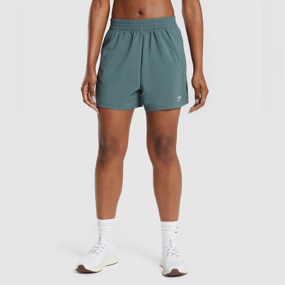 Gymshark WOVEN‎ POCKET SHORTS in denim teal XS Nwt IN packaging